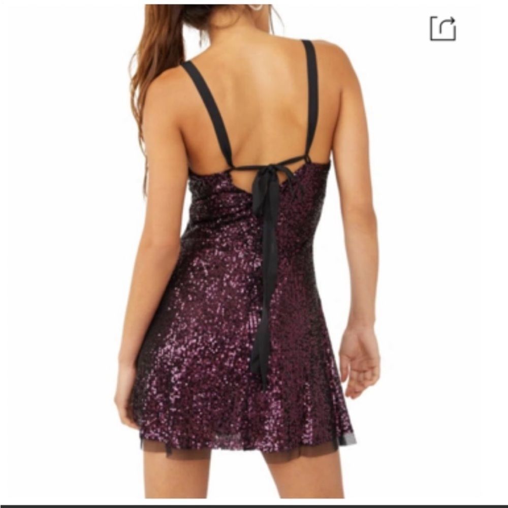 Free People Gold Rush Mini Dress In Plum - Picture 5 of 8